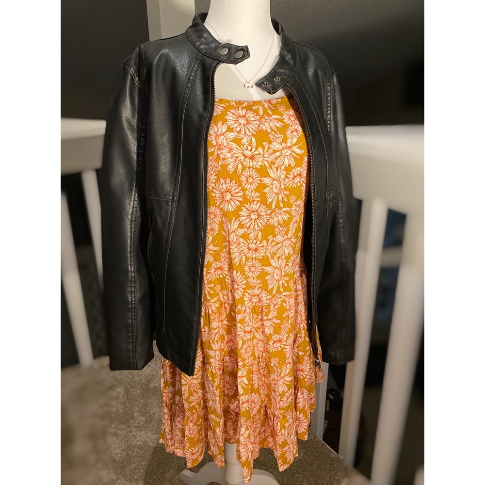 Frida G London Vintage Faux Leather Jacket Black